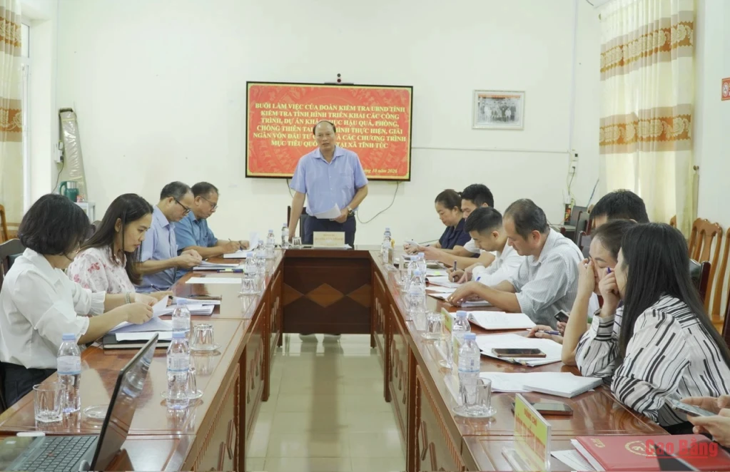 Phó Chủ tịch UBND tỉnh Hoàng Văn Thạch phát biểu kết luận tại buổi làm việc.