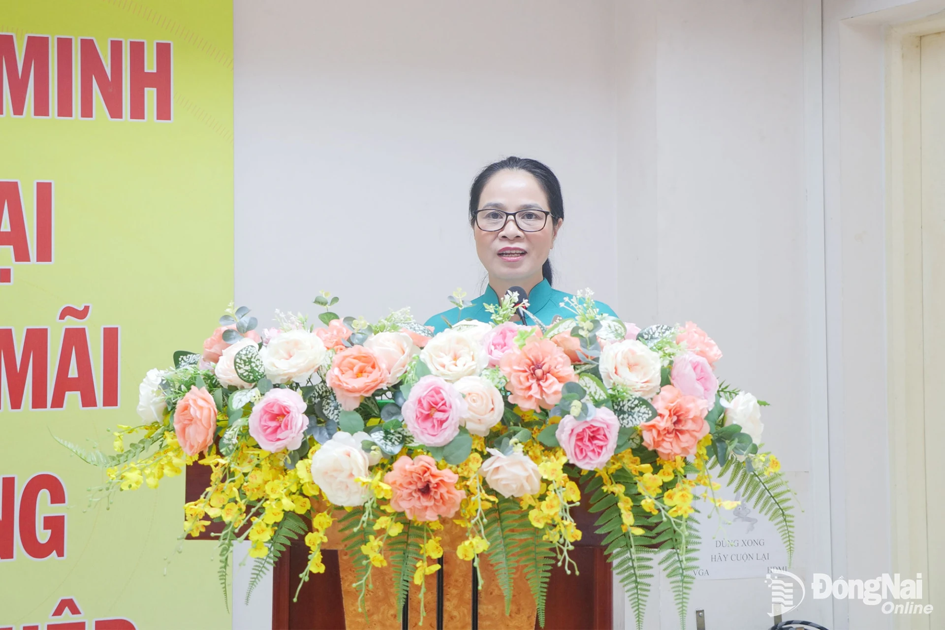 Giám đốc Sở Y tế Đồng Nai Đỗ Thị Nguyên phát biểu tại buổi lễ. Ảnh: Hạnh Dung