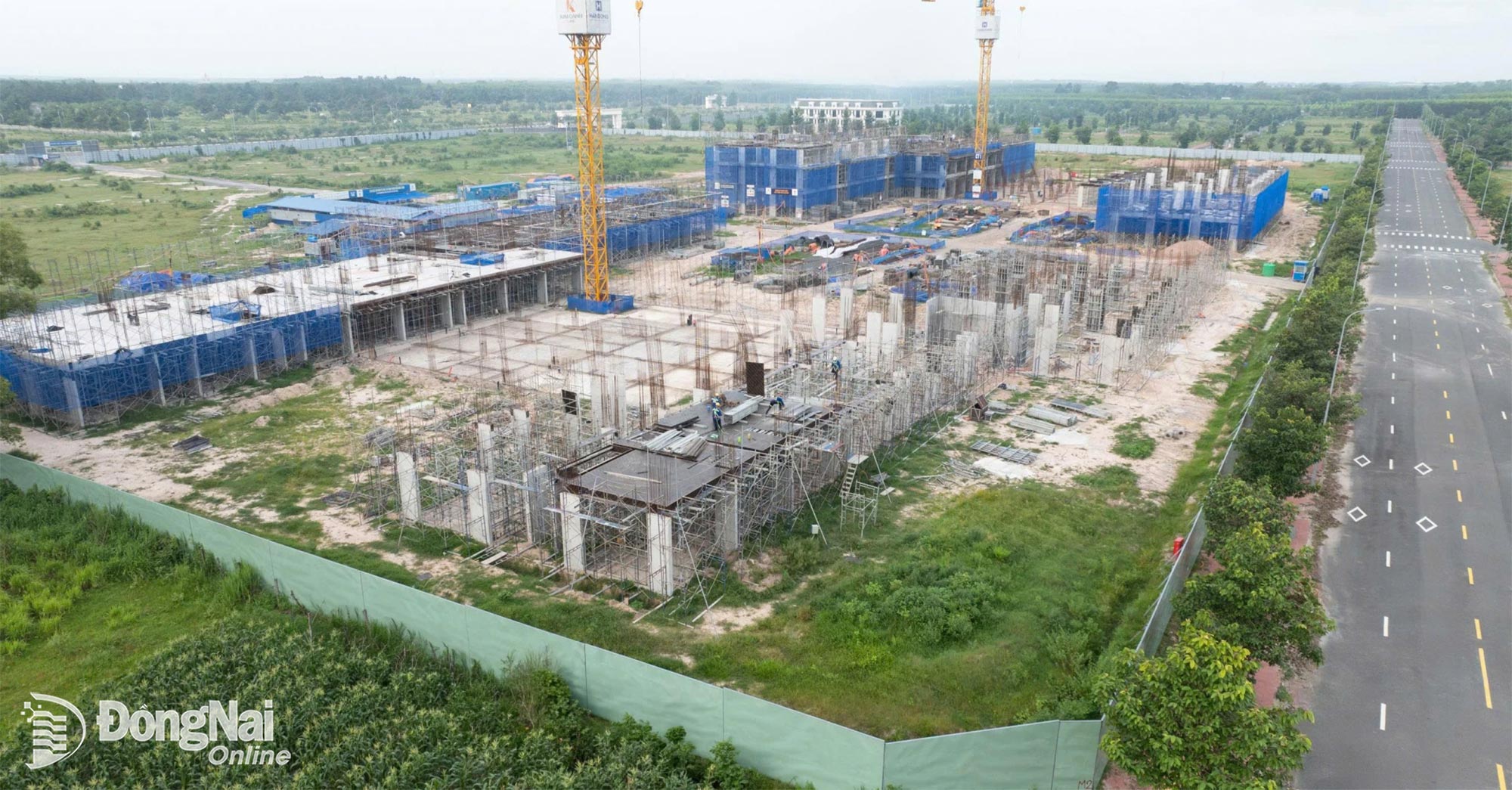 Khu chung cư nhà ở xã hội HAP-1, Dự án Khu dân cư theo quy hoạch tại phường Nhơn Trạch đang thi công xây dựng. Ảnh: ĐVCC