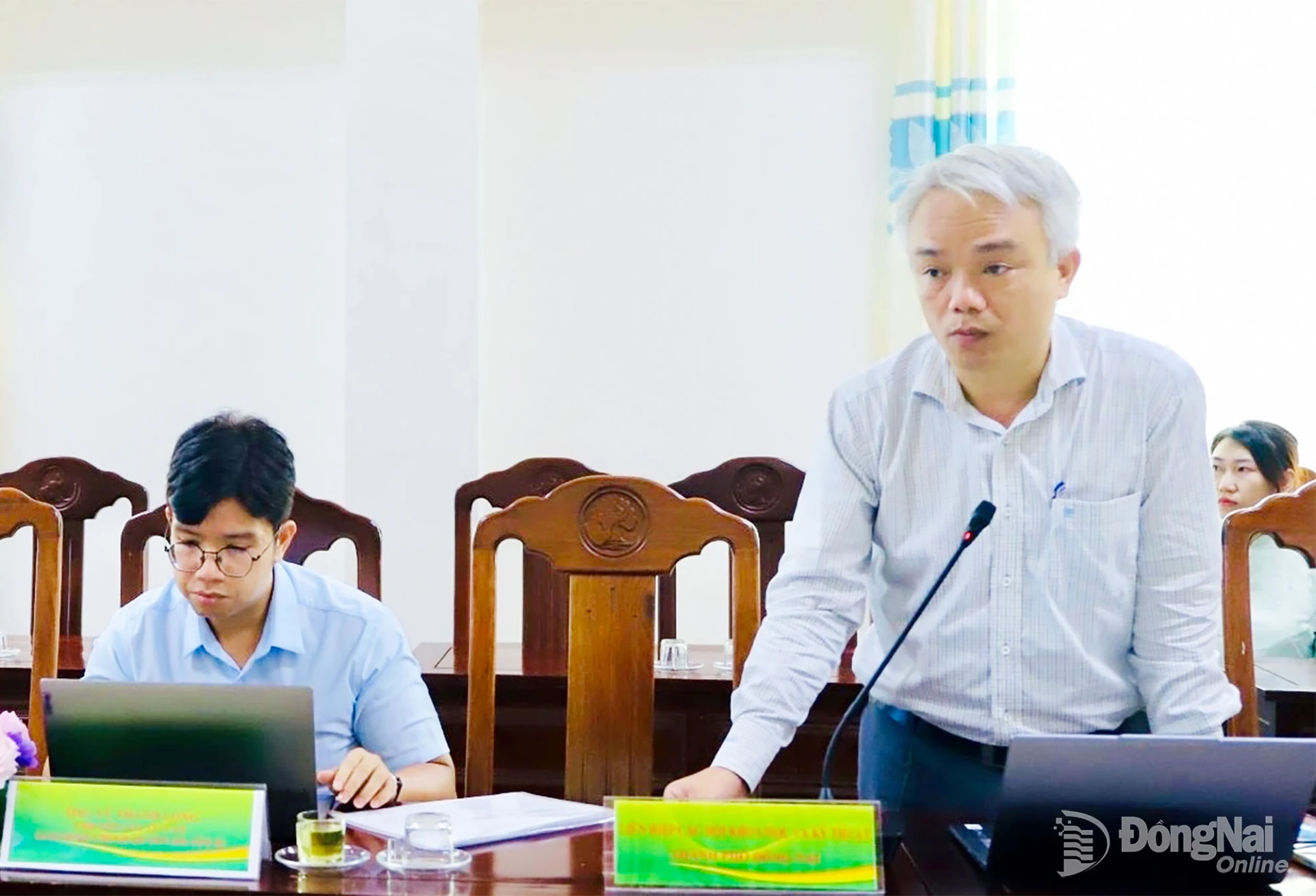 Đại diện Khu Bảo tồn thiên nhiên - văn hóa Đồng Nai báo cáo tại buổi làm việc. Ảnh: B.Nguyên