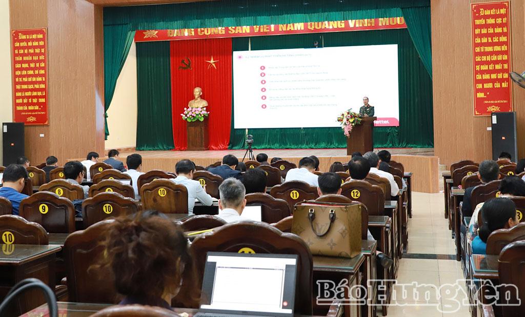 Quang cảnh hội nghị tại điểm cầu Đảng ủy các cơ quan Đảng tỉnh.