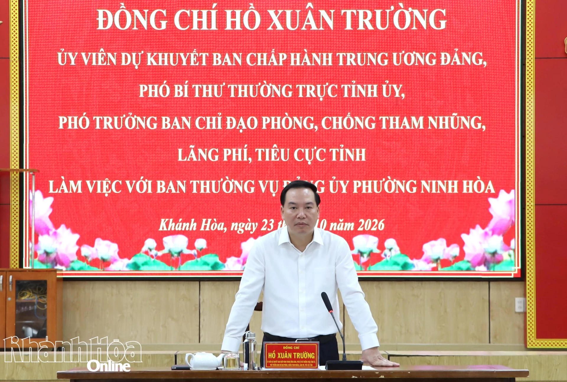 Đồng chí Hồ Xuân Trường phát biểu kết luận buổi làm việc.