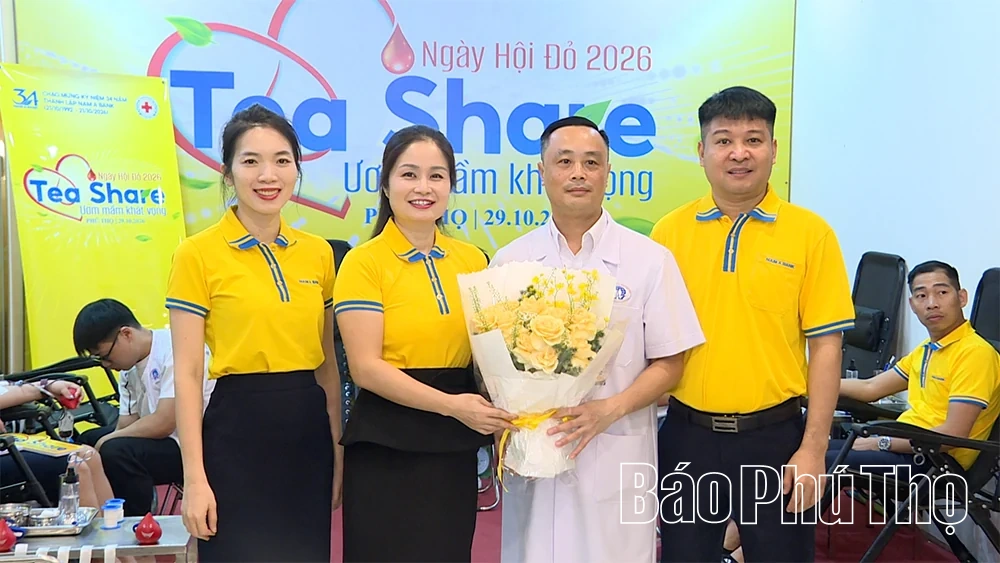 Nam A Bank chi nhánh Phú Thọ tổ chức chương trình “Ngày hội đỏ 2026”, tiếp nhận 50 đơn vị máu
