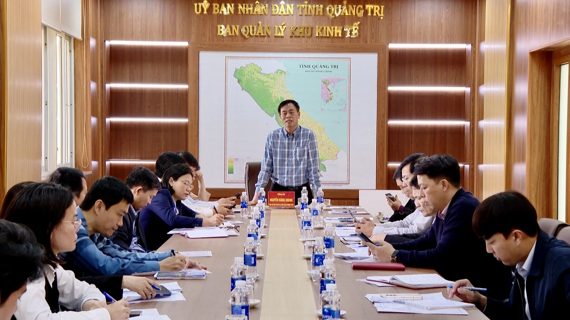 Phó Bí thư Tỉnh ủy, Chủ tịch HĐND tỉnh Nguyễn Đăng Quang phát biểu kết luận buổi làm việc - Ảnh: B.C