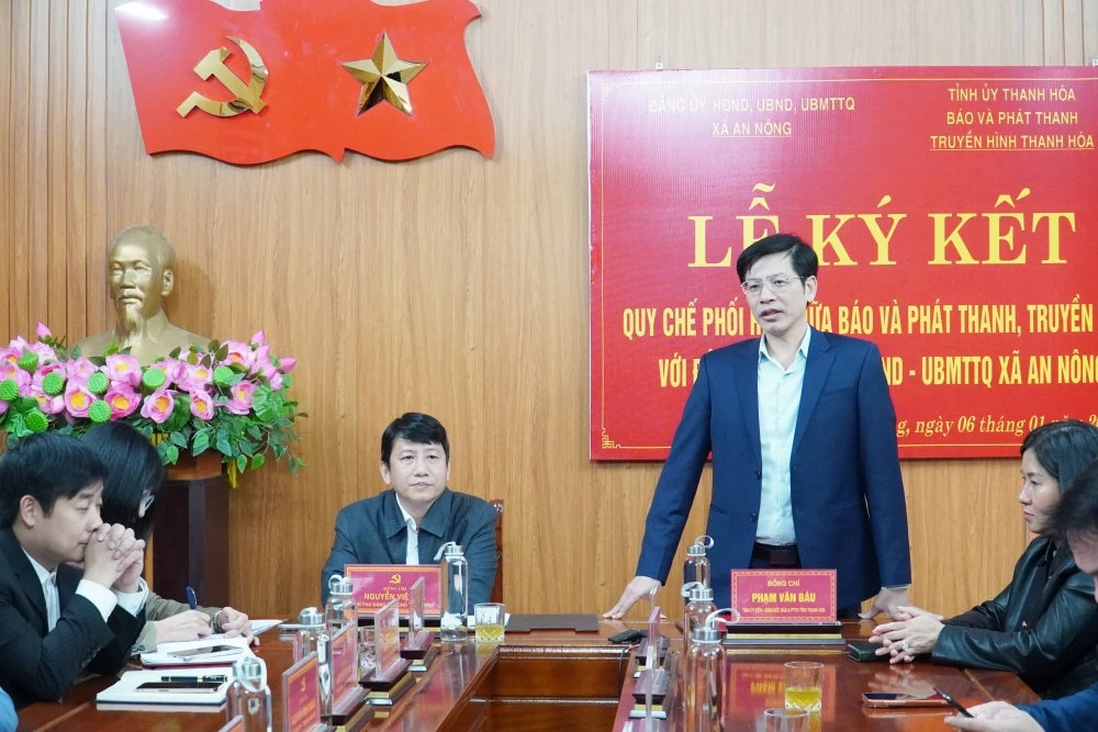 X&atilde; An N&ocirc;ng v&agrave; B&aacute;o v&agrave; PTTH Thanh H&oacute;a k&yacute; kết quy chế phối hợp tuy&ecirc;n truyền