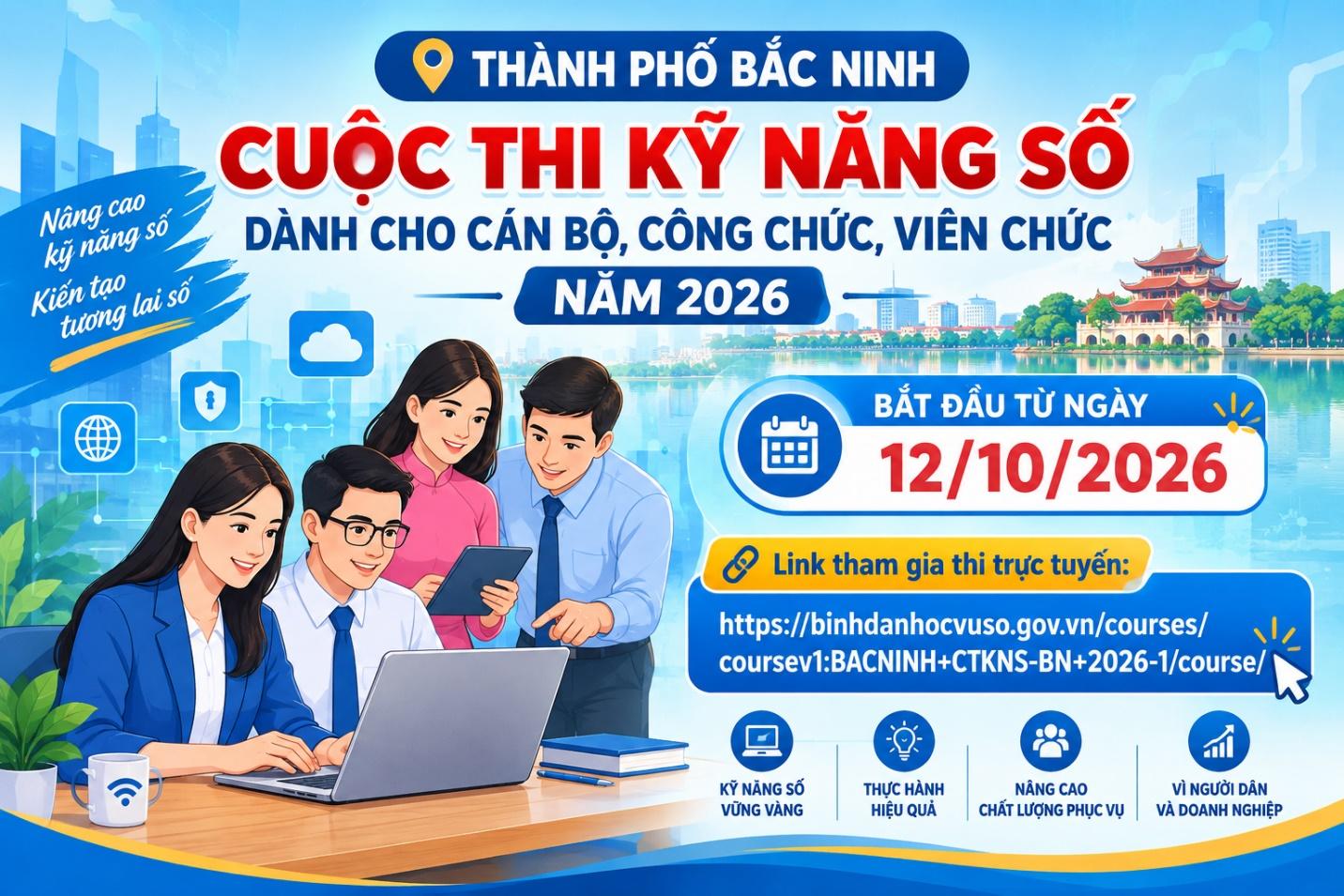 Bắc Ninh triển khai Cuộc thi kỹ năng số dành cho cán bộ, công chức, viên chức năm 2026- Ảnh 1.